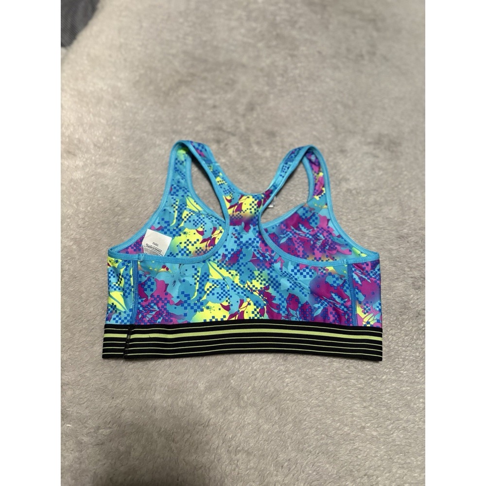 New Under Armour Women's Medium Compression Sports Bra Multi Color Floral Gym - Picture 6 of 6